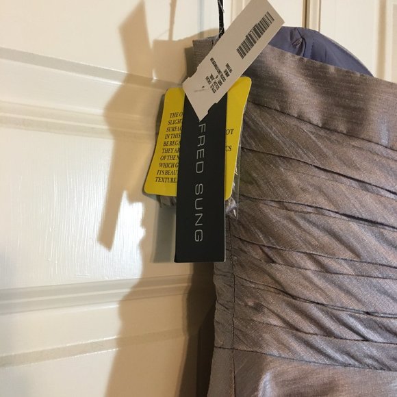 Lavender Dupioni Silk Strapless Cocktail Dress, Alfred Sung, Size 6 - Picture 4 of 6